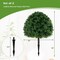 28" Faux Boxwood Topiary Ball Trees with Ground Spikes for Indoor Planters and Outdoor Garden Display